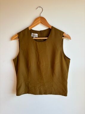 Olive Sleeveless Shell Top